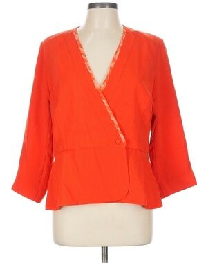 CAbi Orange Wrap-Style Blouse Jacket